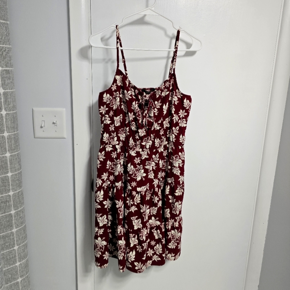 Red Floral Spaghetti Strap Sundress